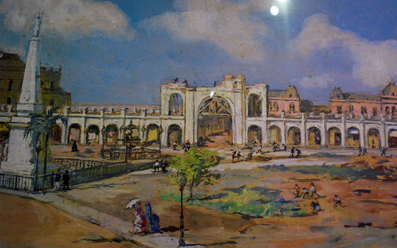 Plaza de Mayo recoba, dibuix del museu Saavedra